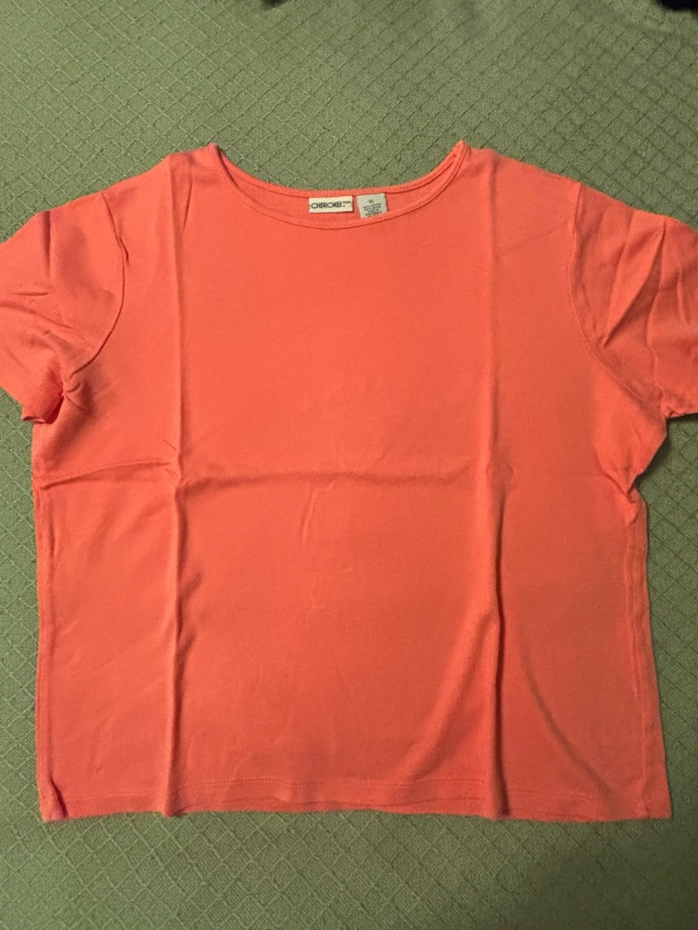 Cherokee Ladies Pink and Coral Short Sleeve Tops - 2-Pack - Picture 2 of 3